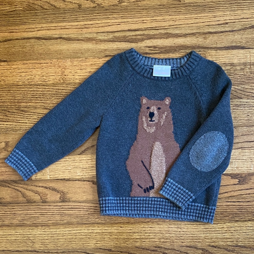 Hanna Andersson Gray Wool Bear Sweater